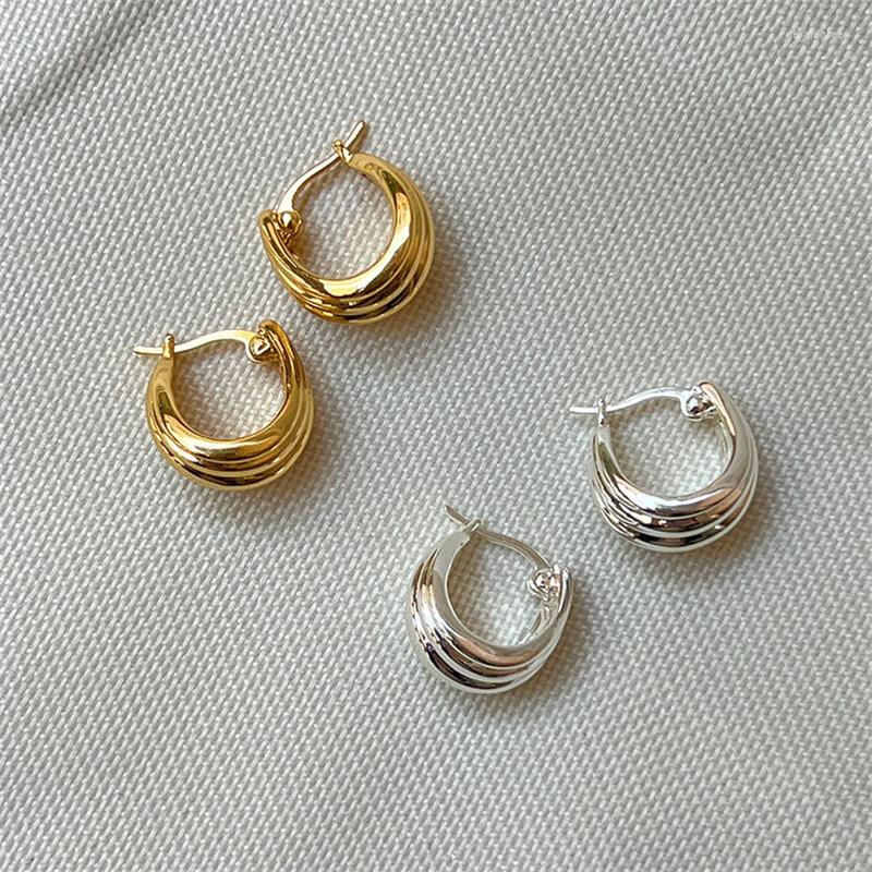 

Stud Earrings Multilayer Striped Hoop Female Senior Temperament Gothic Metal Gold Silver Ear Women Jewelry Gift