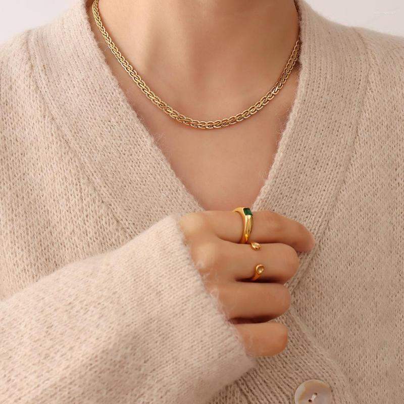 

Chains Width 4MM Stainless Steel Plated Gold Keel Chain Necklace Fashion Jewelry For Men Woman Hip-hop Rock Style Drop