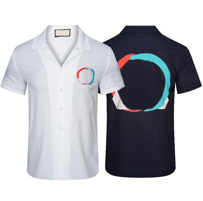 

2023 new Luxury Polos Shirts For Men Brand joint Single Breasted Contrast Color print short Sleeve fashion turn down collar Social Shirt loose Tops Tees Shirt, 07