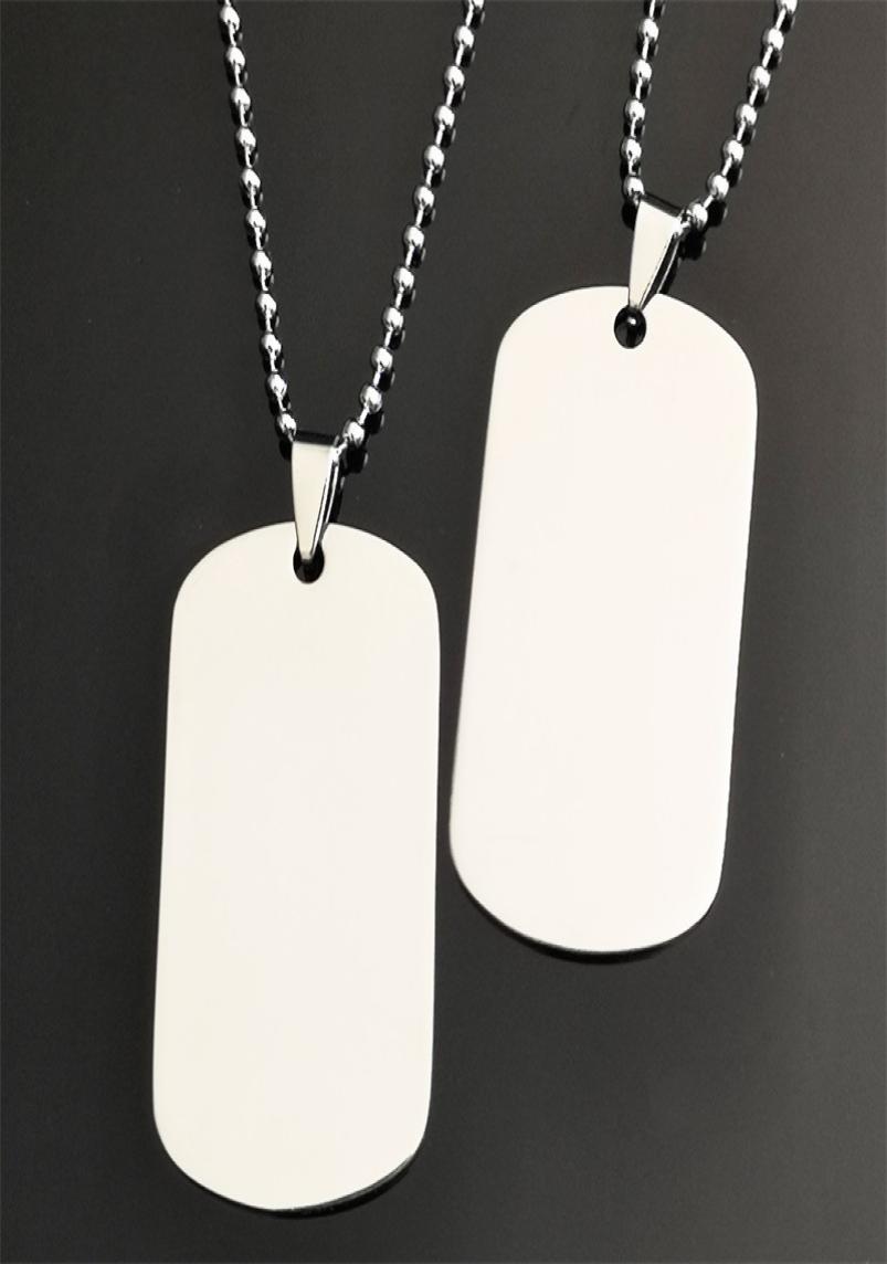 

Black Silver Plated Stainless Steel Blank Pendant Necklace Perso nalized Engraving Own Logo ID Dog Tag Pendant Necklace Design Jew1348743