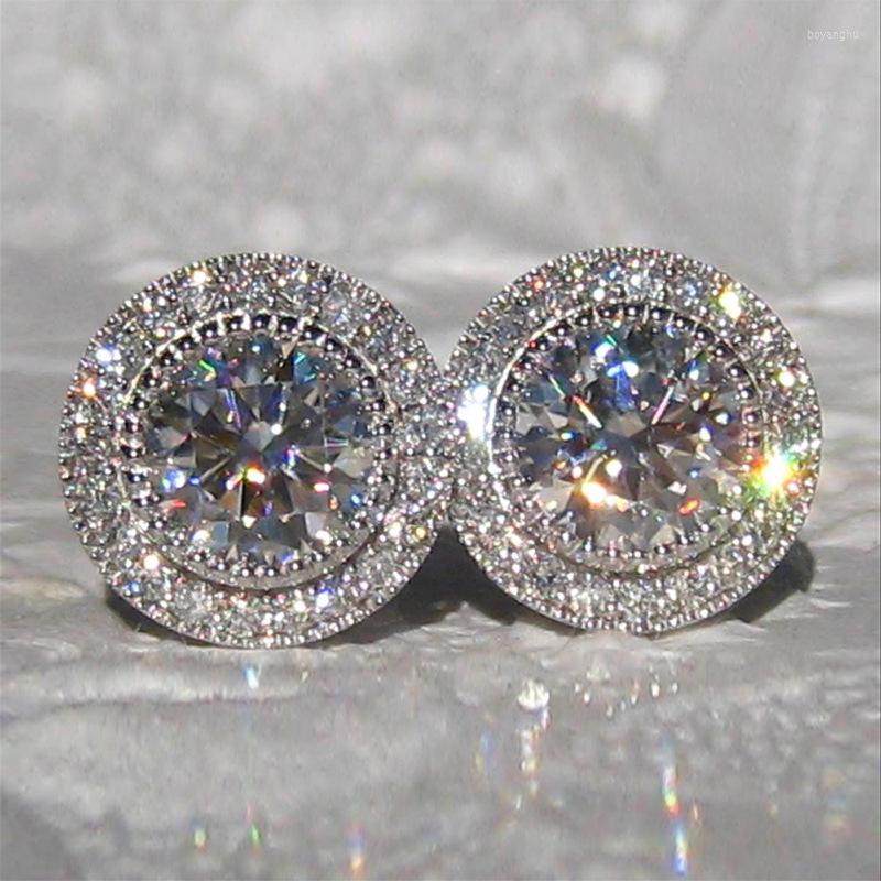 

Stud Earrings S3416 Fashion Jewelry For Women Round Shinning Zircon