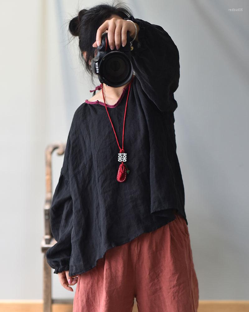 

Women's Blouses Women Spring 2023 Linen Blouse Ladies Vintage Solid Color Retro Lantern Sleeve Shirt Tops Summer Flax, Beige