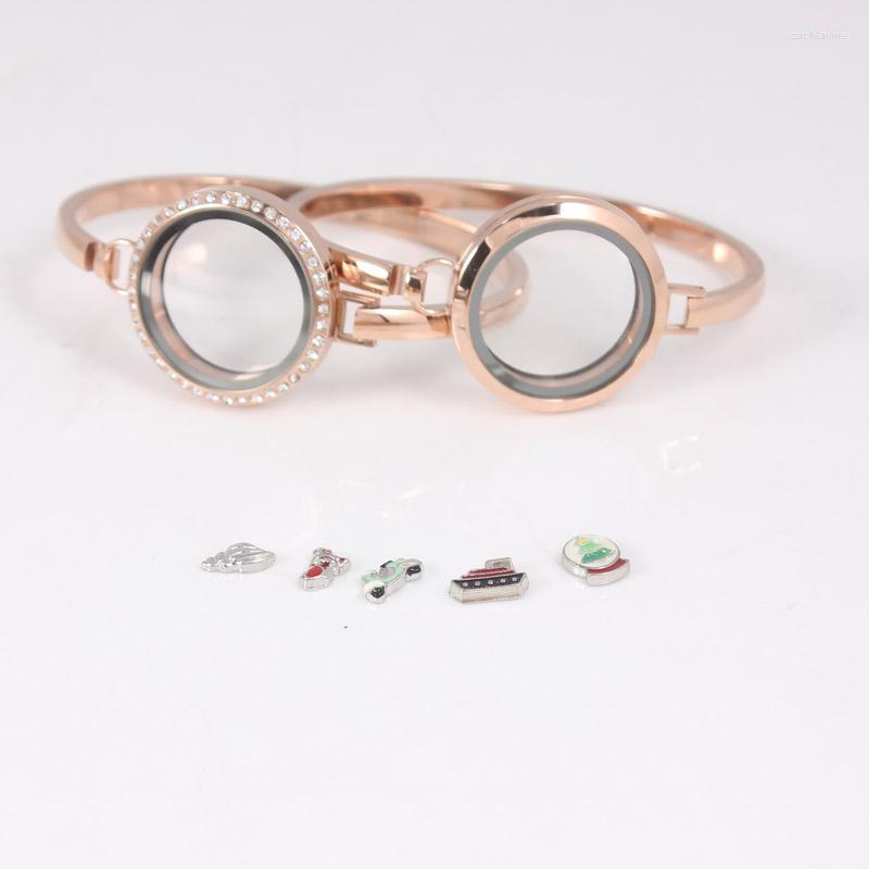 

Bangle 6pcs 30mm Raninbow Color 316L Stainless Steel Screw Floating Locket Bangle7/8 Inch Charms Bracelet Female