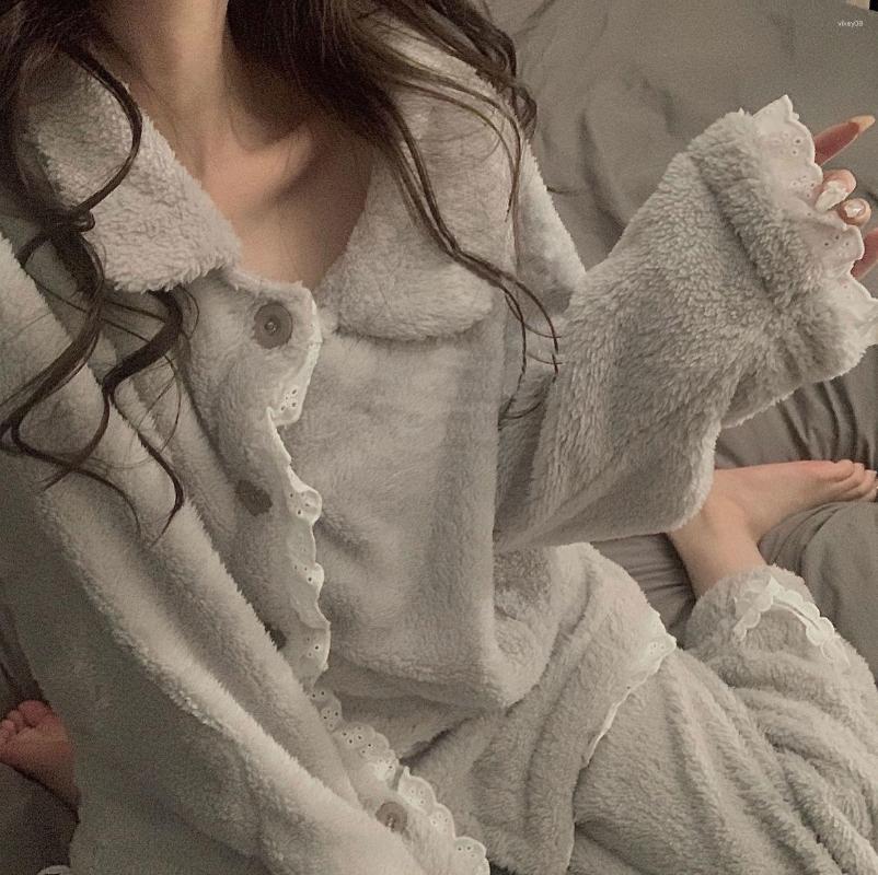 

Women's Sleepwear 2023 Autumn Light Luxury Fashion Pajamas Women Clothing Long-sleeved Thickening Casual Warm Home