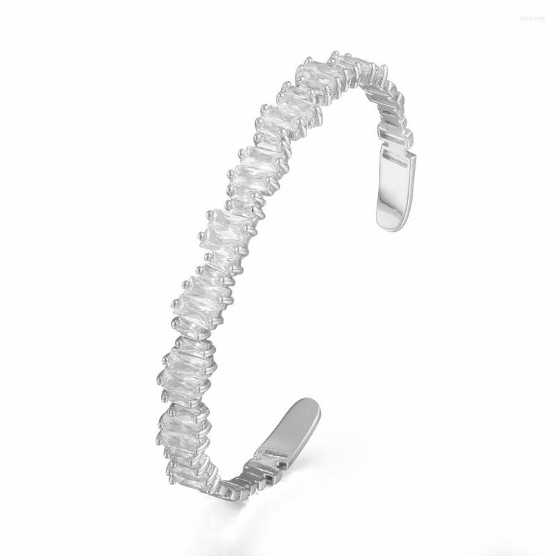 

Bangle GrayBirds Copper With Cubic Zirconia Cuff Bangles For Office Lady Anniversary Gifts QTB001