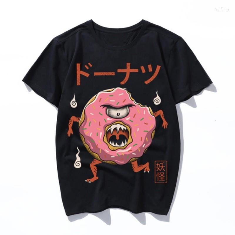 

Men' T Shirts Yokai Donut Summer Women Men Shirt Top Fele T-shirts Hipster Tumblr Tee, Black