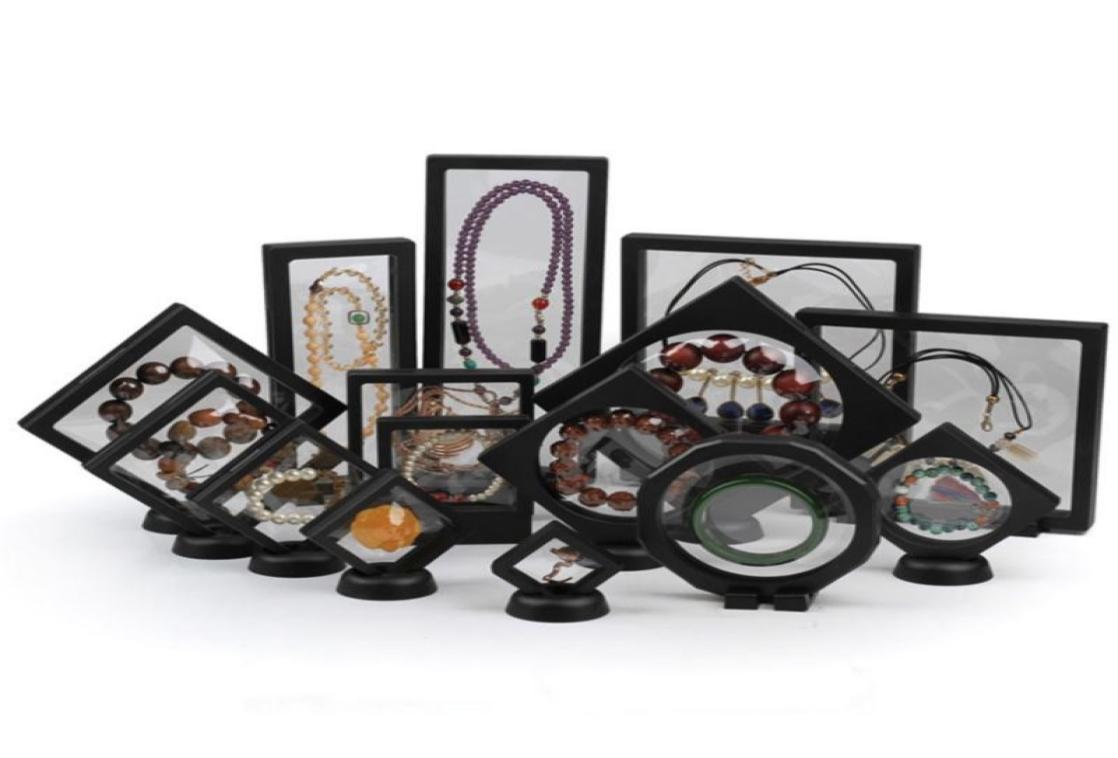

3D Floating Display Case Jewelry Stands Holder Suspension Storage for Pendant Necklace Bracelet Ring Coin Pin8826926