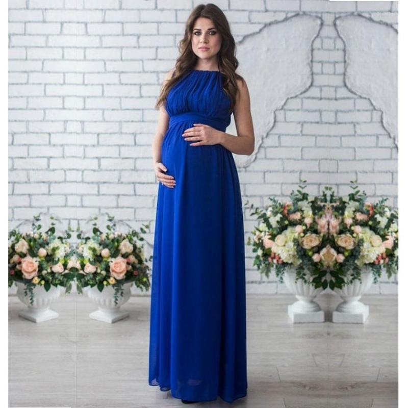 

Casual Dresses Round Collar Stitching Sleeveless Large Size White Blue Dress For Pregnant Woman, Burgundy