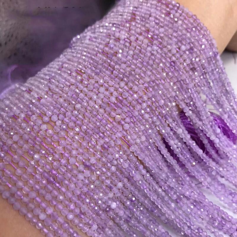 

Beads Other Natural Lavender Amethyst 2mm 3mm 4mm 5mm Round Faceted Gemstone For 925 Sterling Silver Jewelry Making 15inch ICNWAY