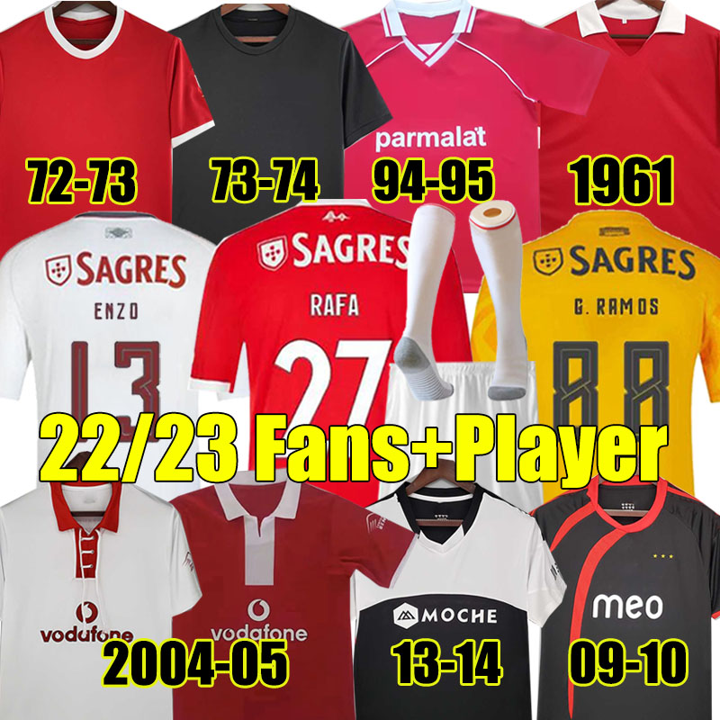 

04 05 09 10 13 14 Benfica retro Soccer Jerseys 1961 94 95 2014 Gomes Nuno Matic Simao di Maria Classic Vintage Football Shirt 22/23 SEFEROVIC PIZZI RAFA DARWIN G.RAMOS, 22-23 away player