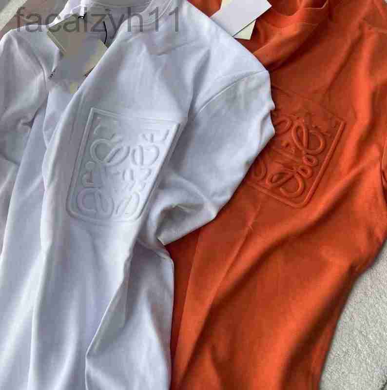 

Women' T-Shirt Designer 23 New Summer Embossed Short Sleeve Round Neck Top for Men and Women RUNY, White