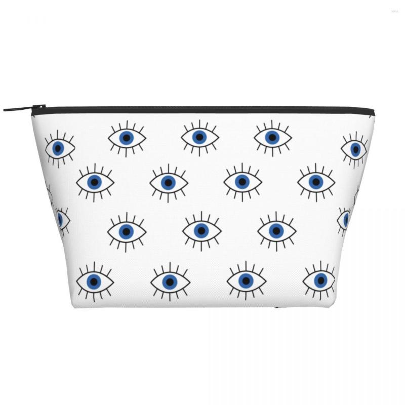 

Cosmetic Bags Travel Cute Blue Turkish Evil Eye Toiletry Bag Fashion Nazar Amulet Makeup Organizer Women Beauty Storage Dopp Kit Box