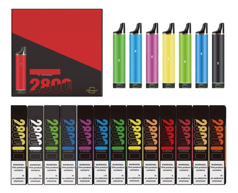 

original E cigarette disposable Vape PEN 2800 Puffs bar 850mah battery prefilled 8ml vaporizer 20 colors instock electronic cigar9459450