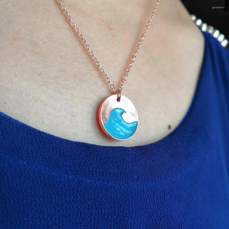 

Chains SanLan 12pcs Summer Blue Wave Necklace Ocean Beach Jewelry