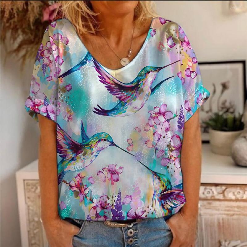 

Women's T Shirts Women's T-shirt 3d Hummingbird Print Streetwear Harajuku Casual Shirt Short Sleeve O-neck Summer Vintage Clothes Loose, Txhl-220901-208