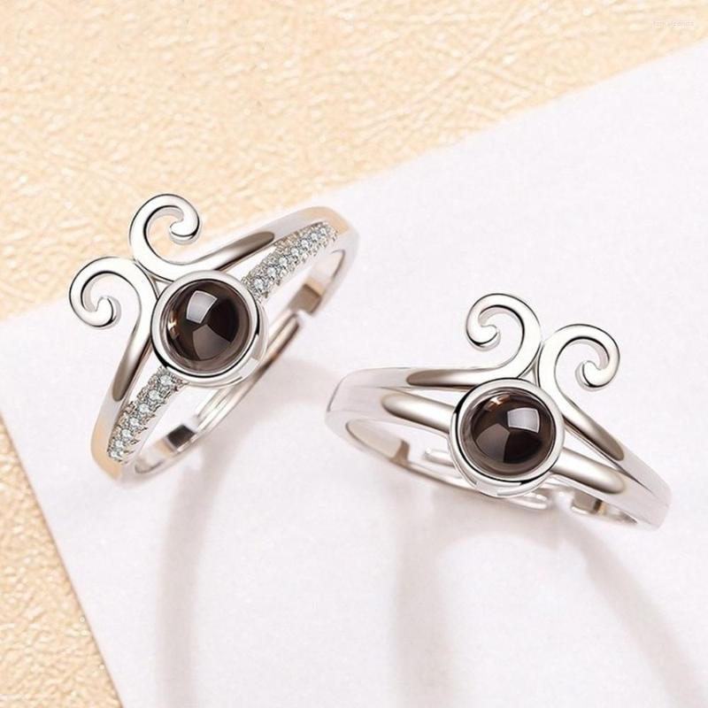 

Wedding Rings Fashion Hundred Languages For Women Simple Projection I Love You Couple Band Adjustable Engagement Wholesale