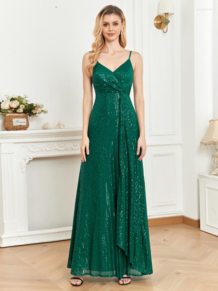 

Party Dresses Lucyinlove Elegant Green Sequins V Neck Evening Dress Guest Wedding Maxi Formal 2023 Women Long Prom Cocktail, Dark green(coat)