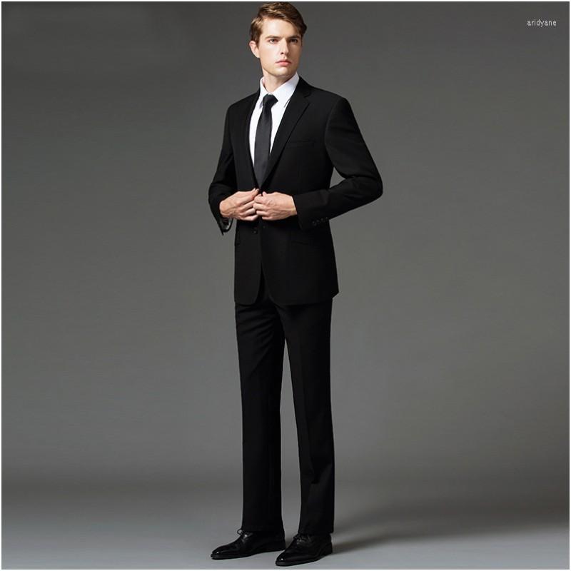 

Men's Suits Custom Made Dress Wear To Wedding Single Breasted Groom Mens For Men Tuxedos Fit Suits(Jacket Pants Tie), Black