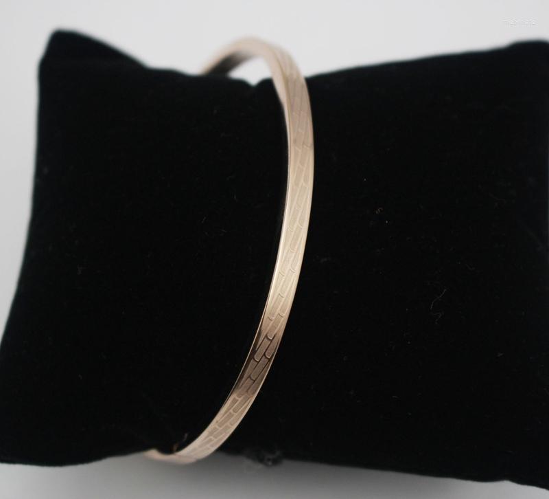

Bangle Trendy Rose Gold Color Bracelet 316L Stainless Steel Opening Thin Cuff Jewelry For Women Present