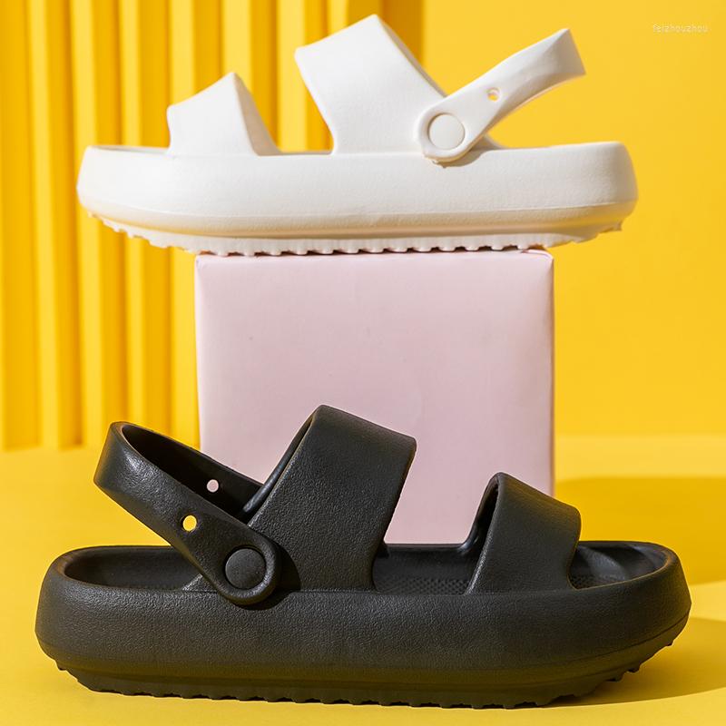 

Sandals 4.3CM Platform Women Summer Black Shoes With Buckle Thick Bottom Casual Home Slippers Female Outside Sports Fashion 2023, Pink