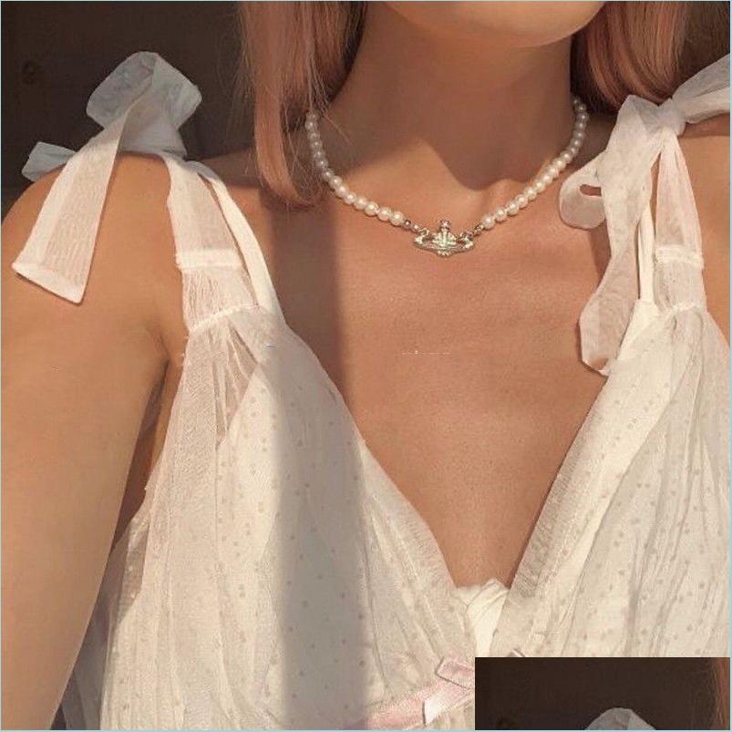 

Pendant Necklaces Pearl Necklace Women Designer Design Beaded Ladies Diamond Pin High Quality Pearles Party Drop Delivery Je Dhyiw