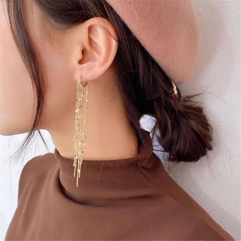 

Dangle Earrings & Chandelier 2023 Arrival Dominated Fashion Long Metal Tassel Drop Korean Joker Sweet Lovely Heart Elegant Women
