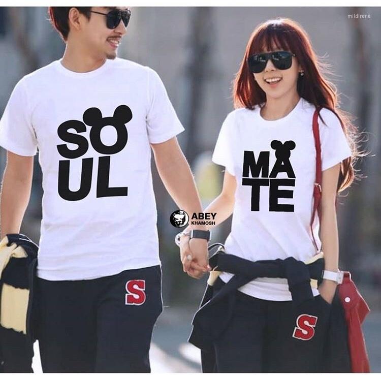 

Men' T Shirts 2023 Fashion Summer Style Cool Retro T-shirt COUPLE TSHIRT, White