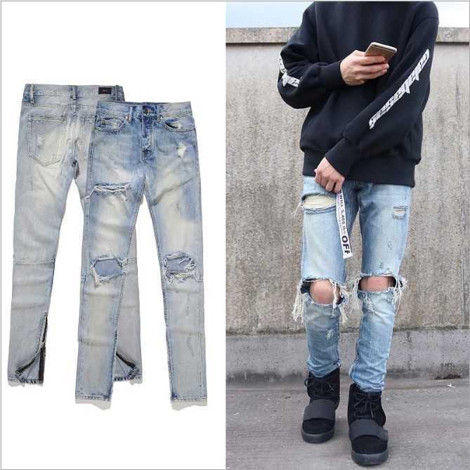 

Jeans Mens Am1r1 Trousers Pants Mirri Ripped Fashion Designer Brand New Men's White Embroidery Patch Elastic Slim Denim Hip Hop High IRXH, Blue