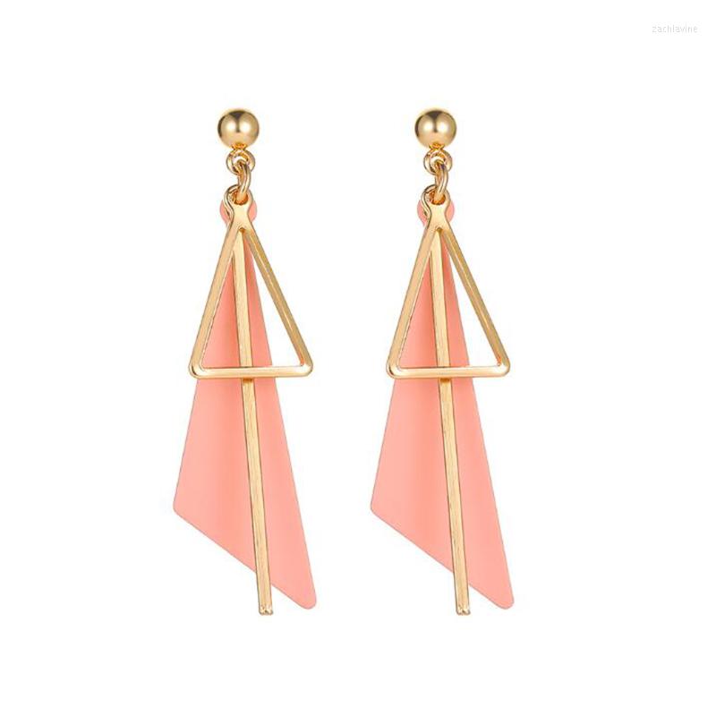 

Dangle Earrings Geometric Hollow Triangle Tassel Pendant For Women Alloy Acrylic Drop Eardrop Hanging Jewelry Gift