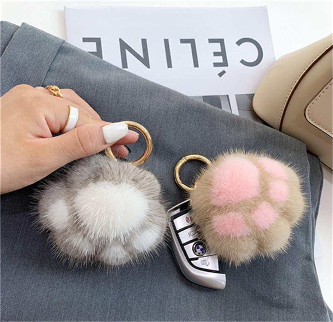 

Real Genuine Mink Fur Paw Pompom Ball Bag Charm Keychain Pendant Gift4529896