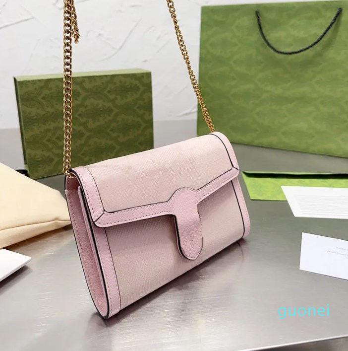 

Flap Clutch Bag Chain Messenger Crossbody Bags Pure Colour Classic Letter Women Shoulder Handbags Gold Hardware Magnetic Buckle Interior Zipper Pocket Hand Purse, Pink