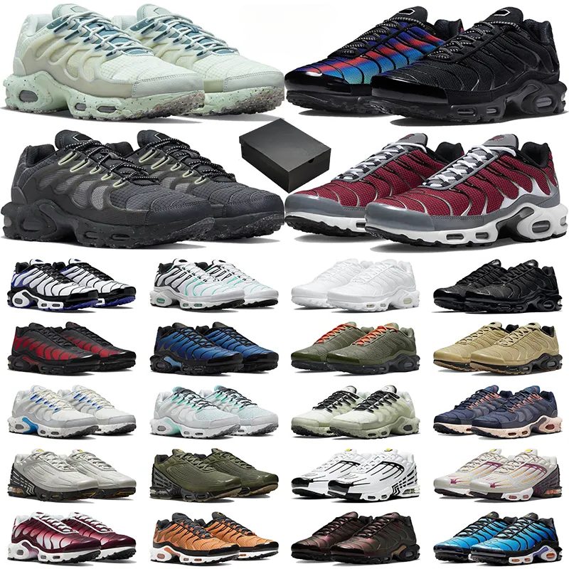 

With Box 2022 2023 air og box max tn running shoes for men women airmaxs tns terrascape plus 3 Triple Black White Laser Blue UNC Burgundy Hyper Jade Tropical Twist mens, # 12