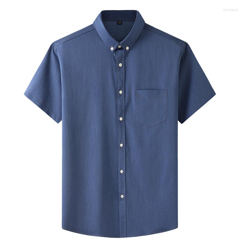 

Men's Casual Shirts 8XL 9XL 10XL Men's Blue Large Size Short Sleeve Shirt Summer Trend Fashion Business Thin Loose Top Male Brand, Light blue