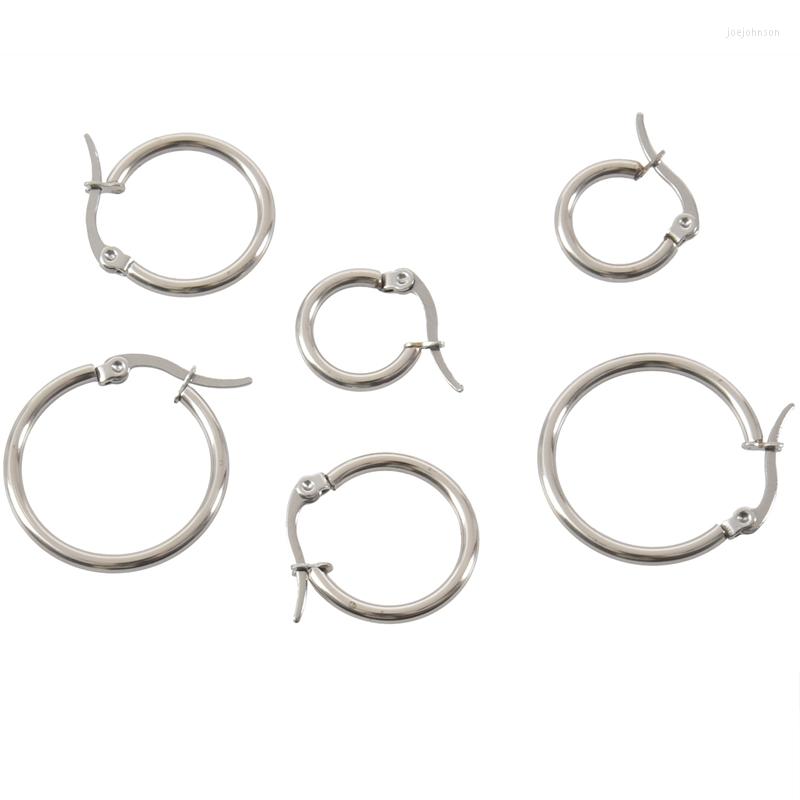 

Hoop Earrings 3 Pairs 15mm 20mm 25mm Stainless Steel Huggies Set Woman Silver