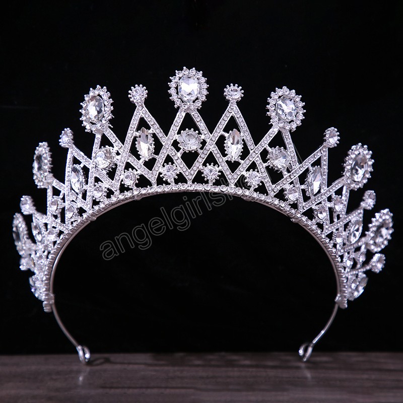 

Luxury Elegant Green Rhinestone Tiara Crown Wedding Party Hair Jewelry Bridal Bride Green Crystal Crown Hair Accessories
