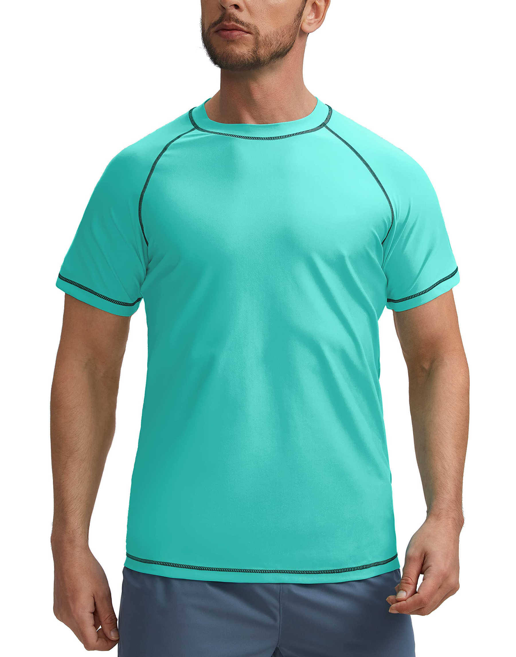 

T-shirt for men sport oversized t shirt fanshion clothing men's t-shirt short sleeve for men Sun protection t-shirts quick dry ShirtMHK1, Green