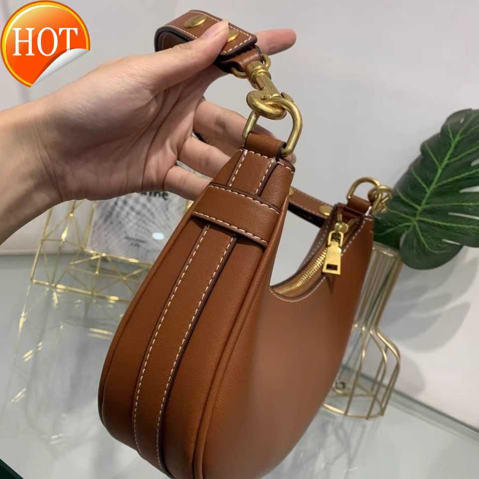 

Luxury Brand Designer Shoulder Bag Crossbody Bags Tote 2023 New Women's Fashion Texture Leather Portable Crescent bag Gift Box Packaging Factory Direct Sales, Black
