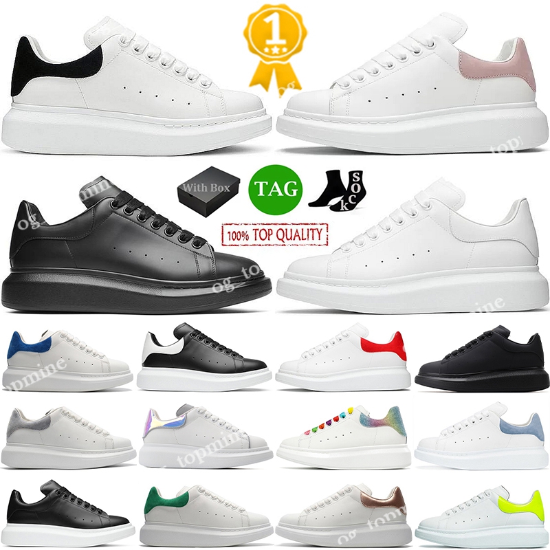 

Designers oversized sneaker Casual Shoes White Black Leather Velvet Espadrilles Trainers Mens Women Flats Lace Up Platform Sneakers alexander mc queen mcqueen, #1