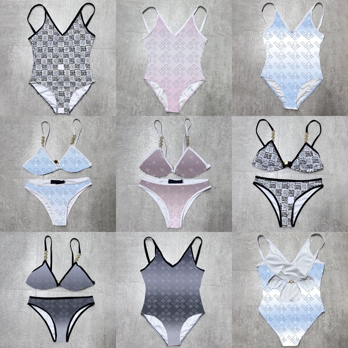 

Large Bikini Swimwear Designer Swimwears Bikinis Halter Bodysuit Women Two Pieces Bathing Bottoms Swimsuits, See more pic;don't click to pay