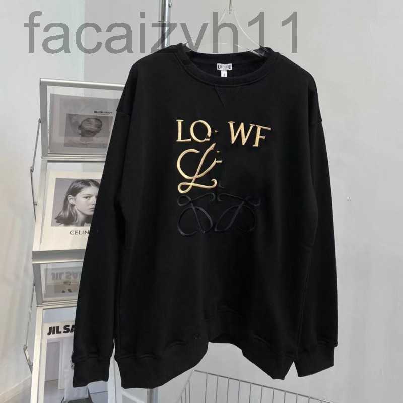 

Women' Hoodies & Sweatshirts Designer Spring High Edition Round Neck Backing Sweater for Women Small Long Sleeve Pullover Loose Couple Men Embroidery K2OC, Black gold embroidery