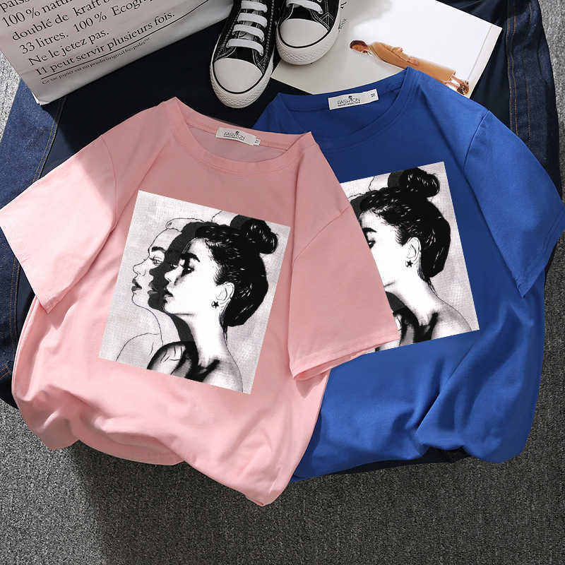 

Custom High Quality Korean T Shirt Simple Loose Casual Cotton Oversize T-shirt Graphic Plain Plus Size Women' T-shirts, Red