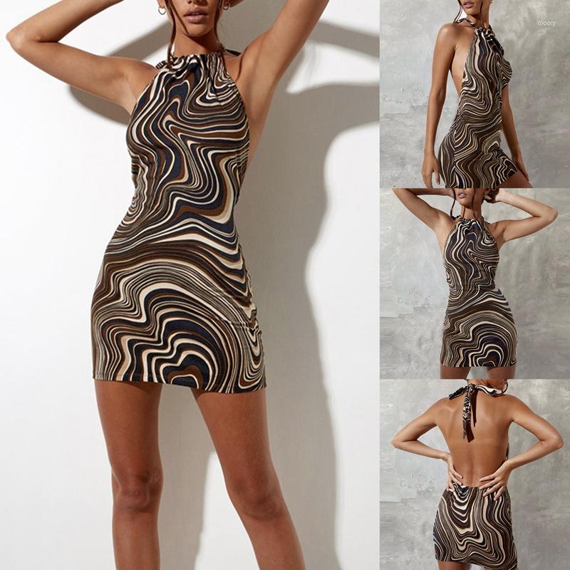 

Party Dresses Women' Sexy Printed Backless Lace-Up Dress Variegated, Burgundy