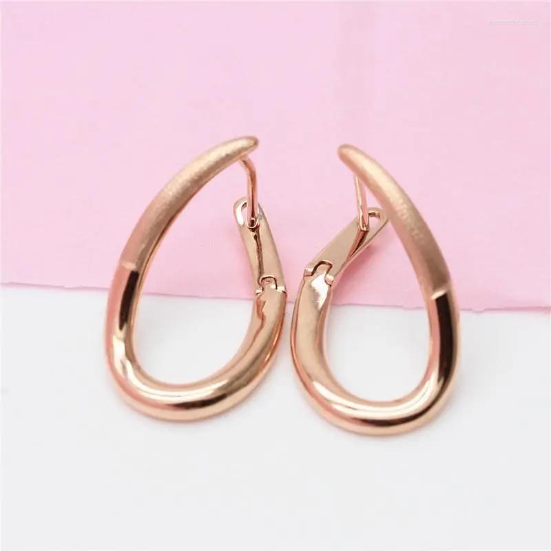 

Dangle Earrings 585 Purple Gold Plated 14K Rose U-shaped For Women Fashion Bright Design Simple Light Luxury Party Jewelry