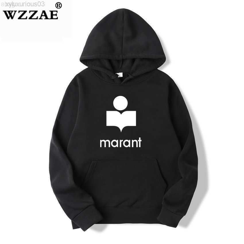 

Marant Hoodie Sweatshirt Hooded Clothes Streetwear Harajuku Fashion Long Sleeve 2022 Hip Hop Cotton Printing Full Y0802 Y0804, Red 1