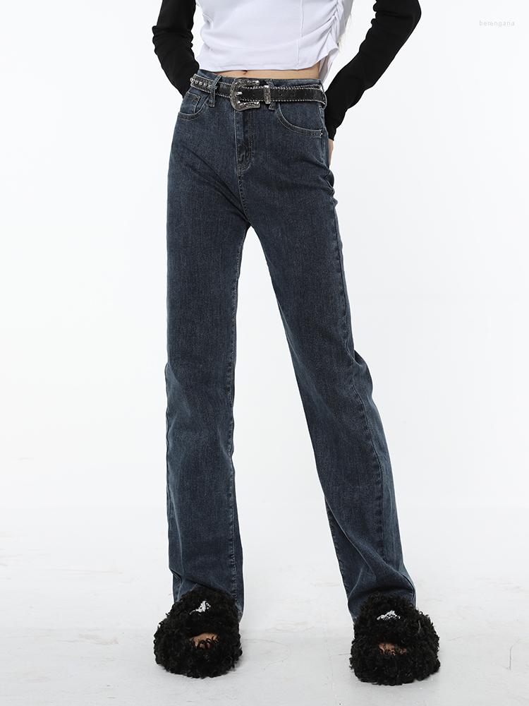 

Women' Jeans Vintage High Waist Straight Streetwear Style Blue Pants Korean Fashion Women' Wide Leg Female Baggy Y2K Trouser Denim