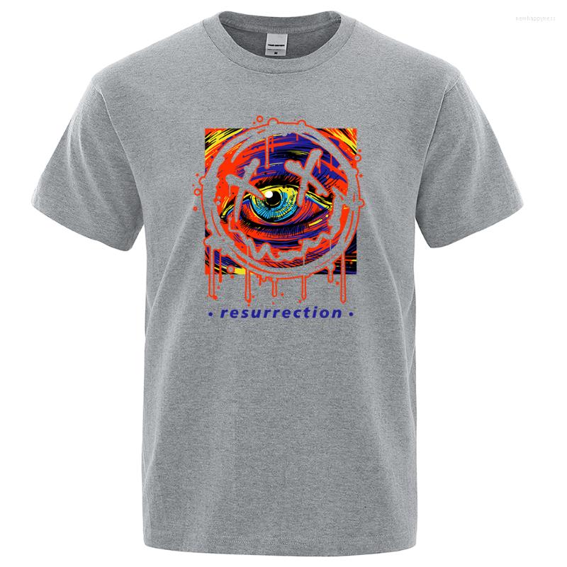 

Men' T Shirts Colorful Eye Illustration With Melting Happy Face Men Tshirts Summer Loose Tops Breathable Cotton Tee Casual Street Shirt, Black