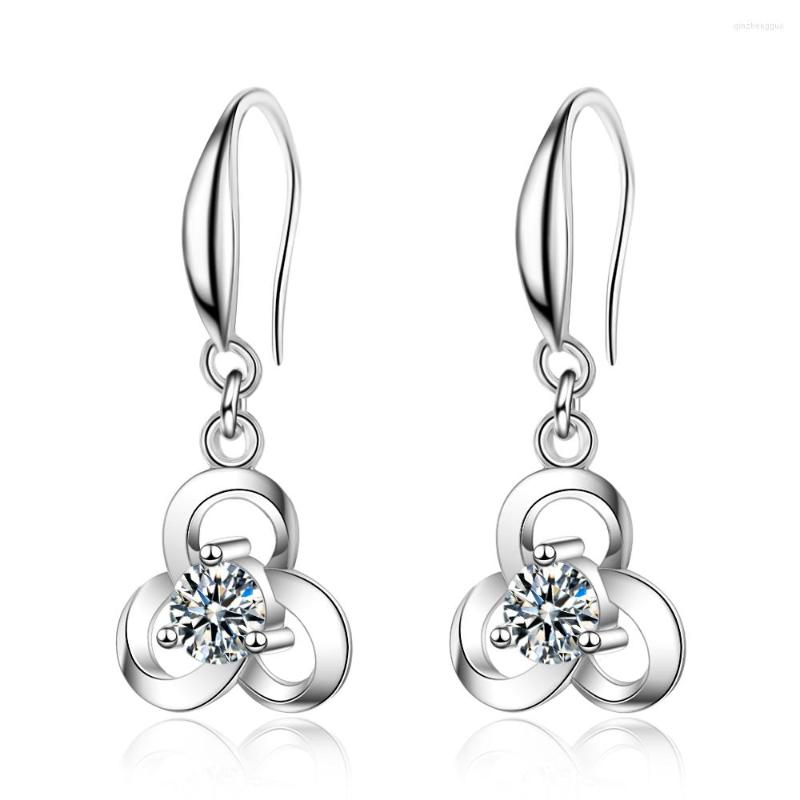 

Dangle Earrings Round Zircon Sweet Temperament Korean Fashion Jewelry For Women Short Simple Ear Hook Gifts Girls