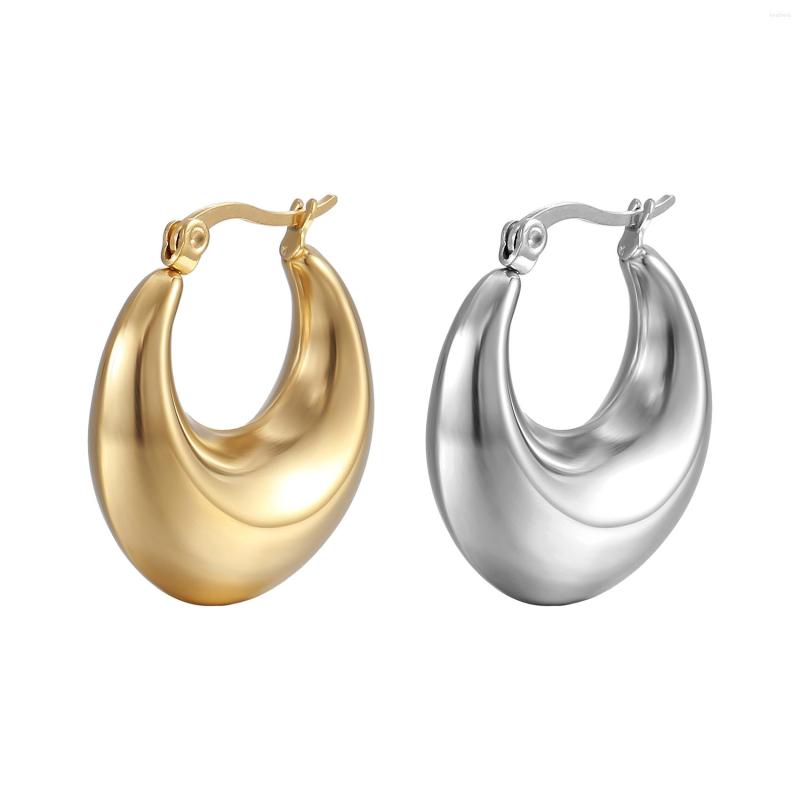 

Hoop Earrings INS Style Fashion Titanium Steel Women's Hollow Stainless 18K Trendy Earring