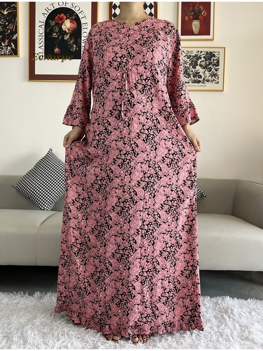 

Ethnic Clothing African Dashiki Long Sleeve Loose Cotton Waist Elegant Women Abaya Dress Summer Maxi Casual Dresses Vestidos 230317