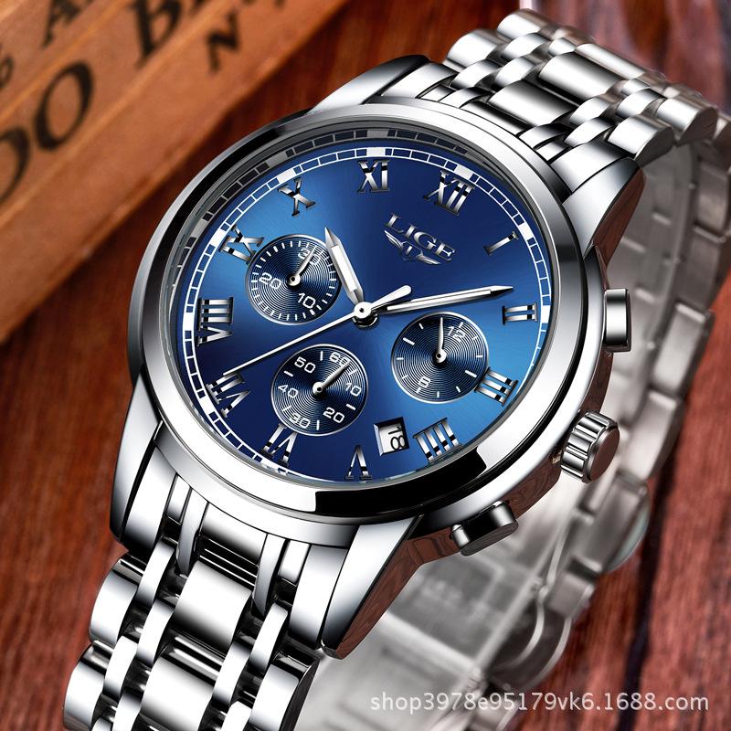 

Wristwatches Fashion Mens Watches With Stainless Steel Top Sports Chronograph Quartz WatchWristwatches WristwatchesWristwatches, Silver